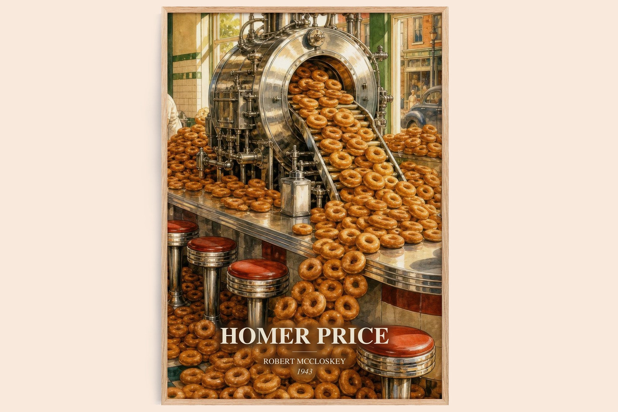 Homer Price Book Watercolour Illustration by Robert McCloskey
