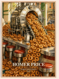 Homer Price watercolour book poster by Robert McCloskey – framed literary art print