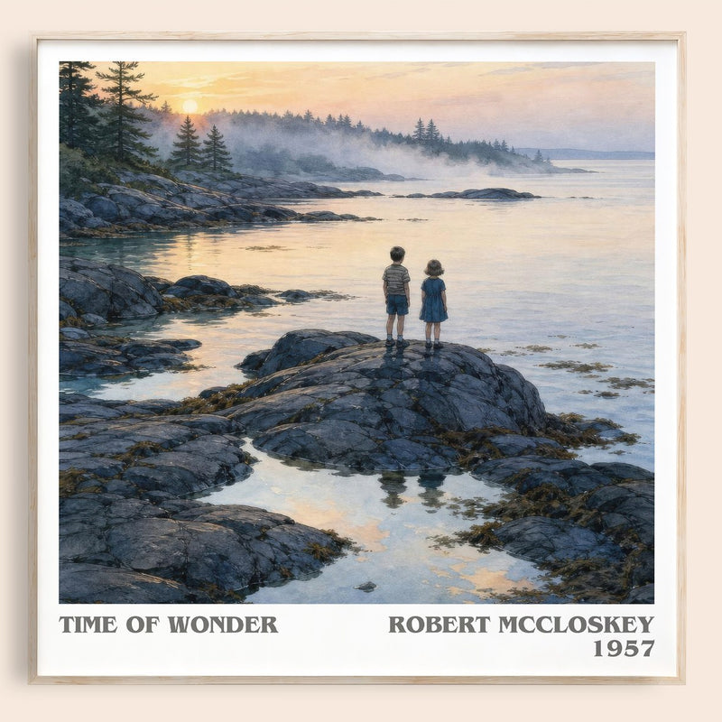 Time of Wonder literary book poster by Robert McCloskey – framed literary art print