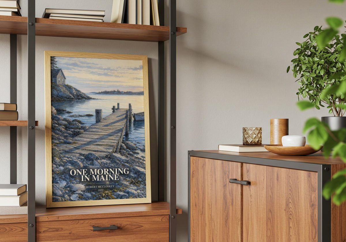 One Morning in Maine book watercolour illustration paper finish options – matte satin gloss
