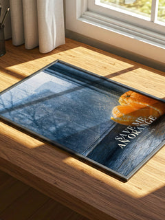Save me an orange watercolour book poster framed on wall – contemporary fiction wall art