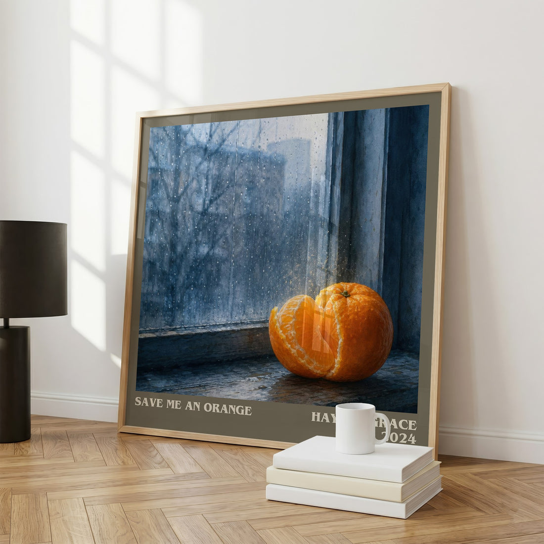 Save me an orange literary print framed by window – literary home decor