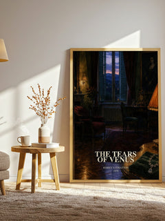 The Tears of Venus watercolour print in frame leaning in hallway – romance wall art