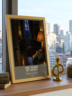 The Tears of Venus book cover print framed by window – literary home decor