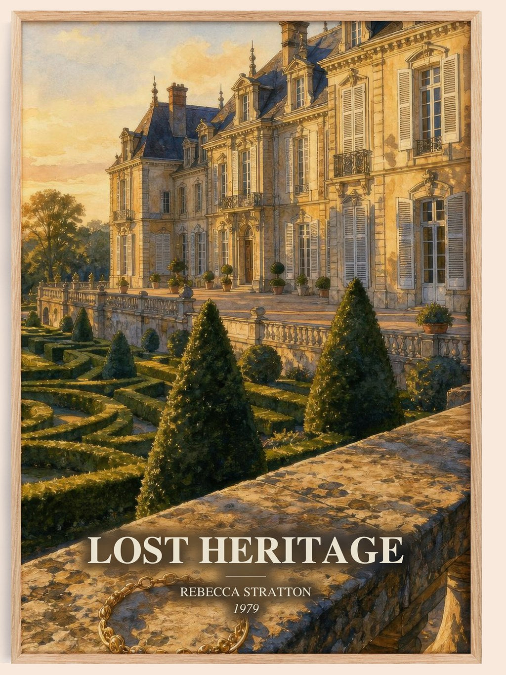 Lost heritage watercolour book poster by Rebecca Stratton – framed literary art print