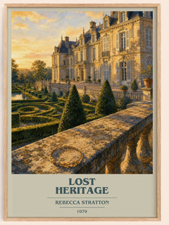 Lost heritage book cover book poster by Rebecca Stratton – framed literary art print