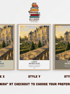 Lost heritage book cover print in frame leaning in hallway – romance wall art