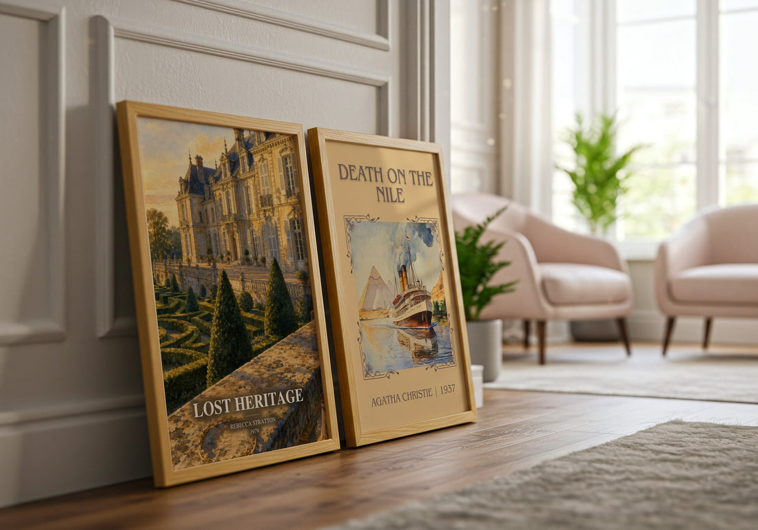 Lost heritage watercolour print framed by window – literary home decor