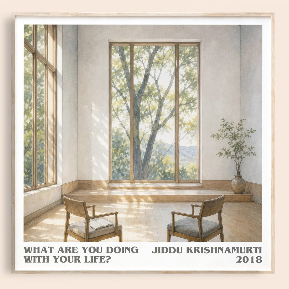 What Are You Doing with Your Life? literary book poster by Jiddu Krishnamurti – framed literary art print