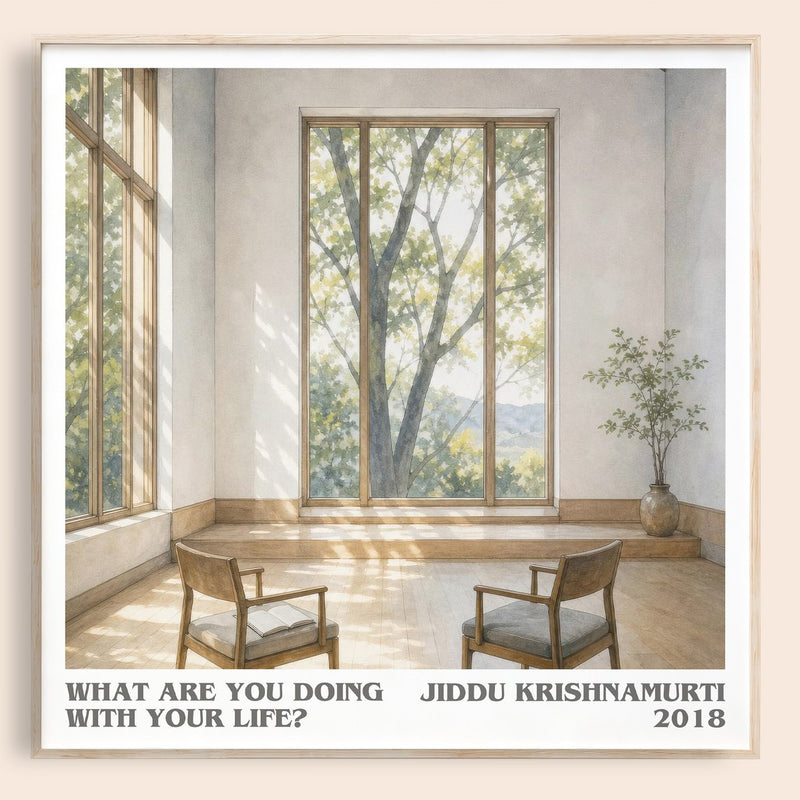 What Are You Doing with Your Life? literary book poster by Jiddu Krishnamurti – framed literary art print