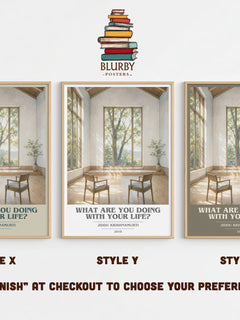 What Are You Doing with Your Life? book cover print in frame leaning in hallway – philosophy wall art