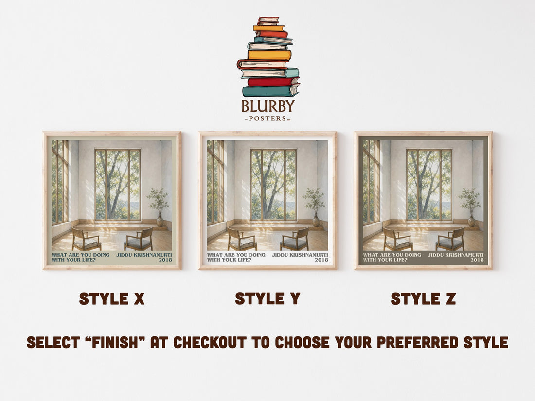 What Are You Doing with Your Life? literary print in frame leaning in hallway – philosophy wall art (mockup)