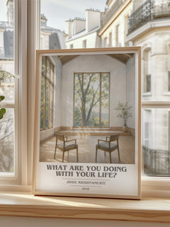 What Are You Doing with Your Life? book cover poster colour and style options – Jiddu Krishnamurti book art
