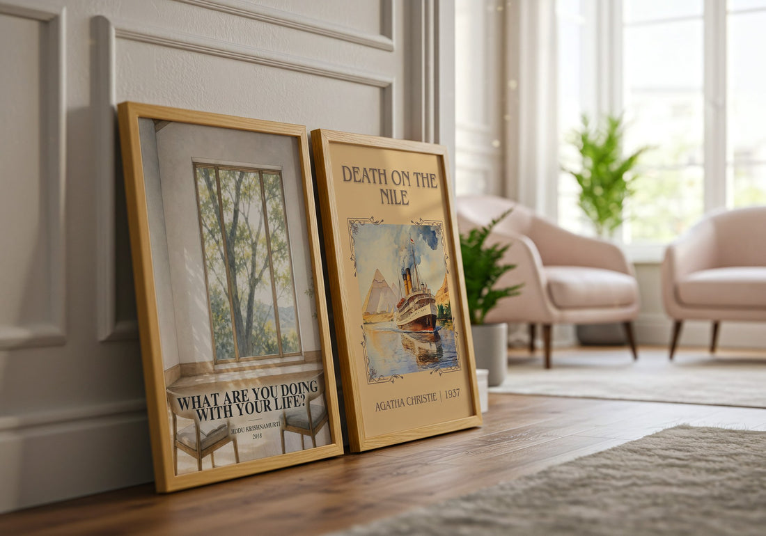 What Are You Doing with Your Life? watercolour print framed by window – literary home decor