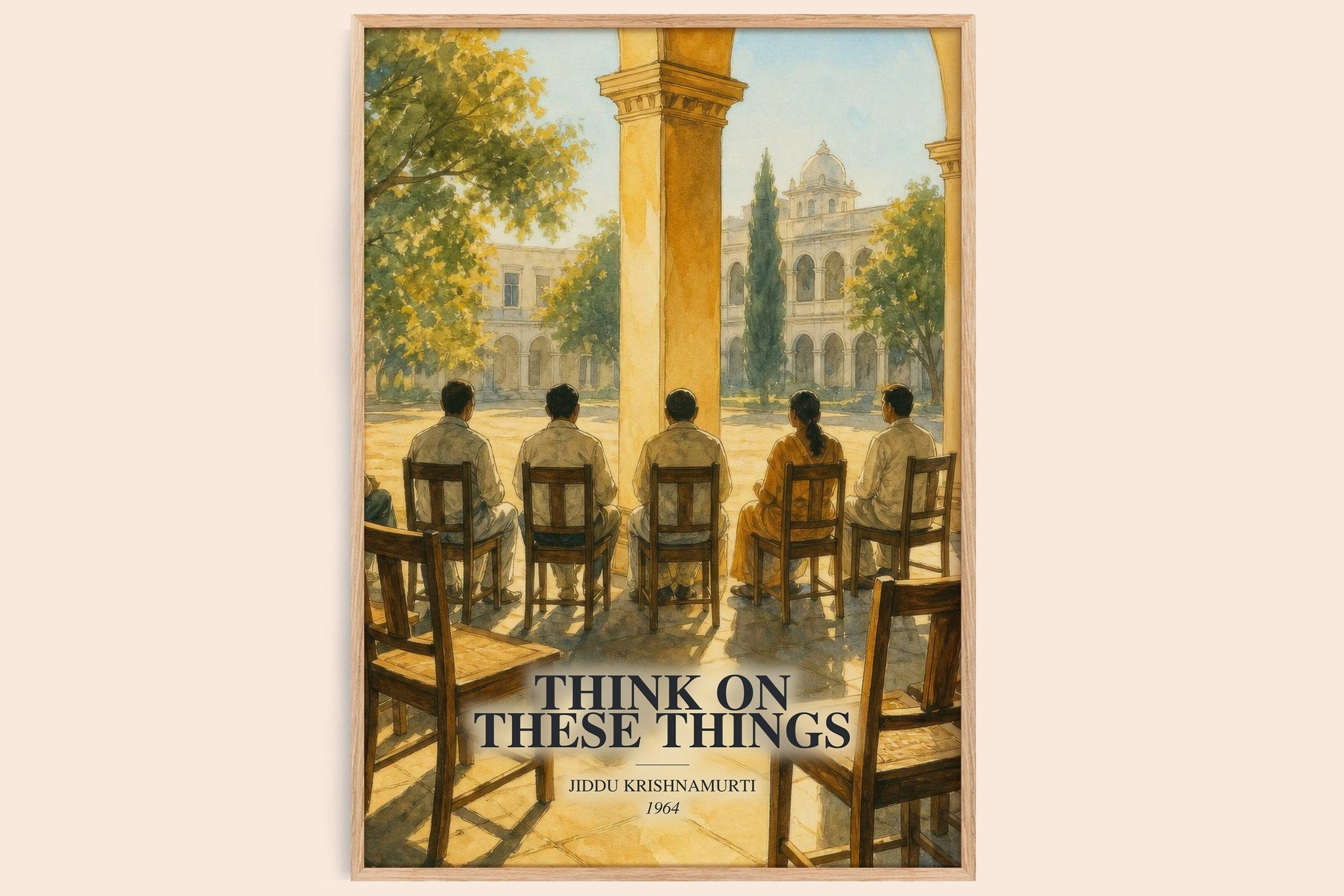 Think on These Things Book Watercolour Illustration by J. Krishnamurti