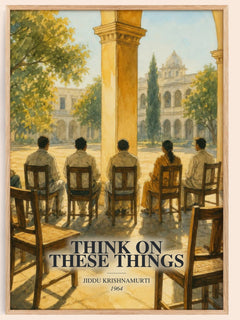Think on These Things watercolour book poster by Jiddu Krishnamurti – framed literary art print