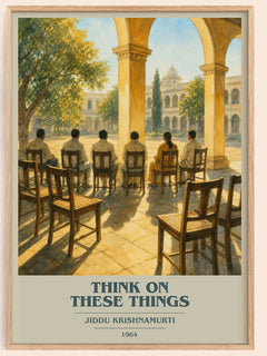 Think on These Things book cover book poster by Jiddu Krishnamurti – framed literary art print