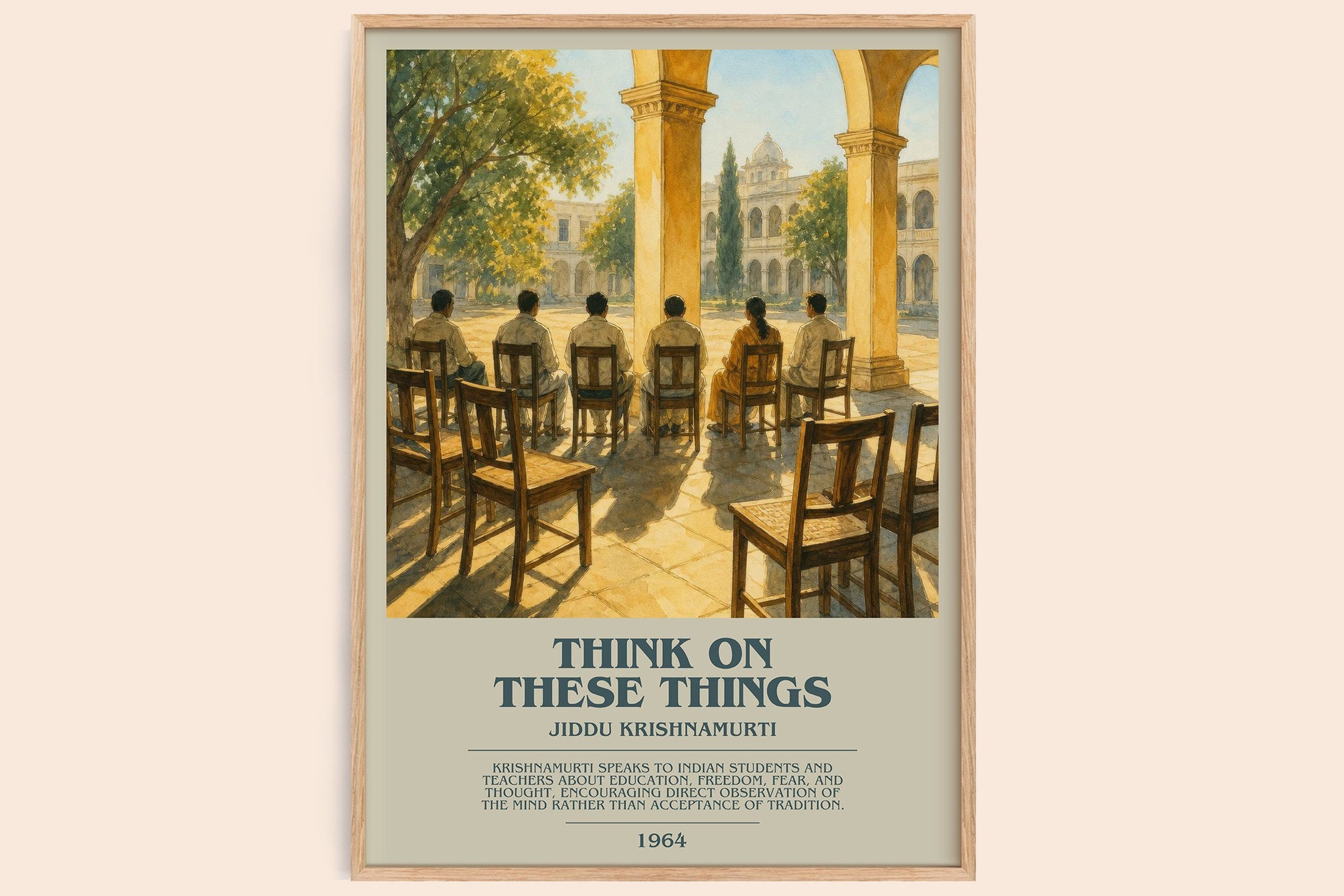 Think on These Things Bookish Wall Art by Jiddu Krishnamurti
