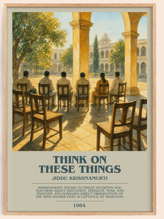 Think on These Things Bookish Wall Art by Jiddu Krishnamurti – framed poster