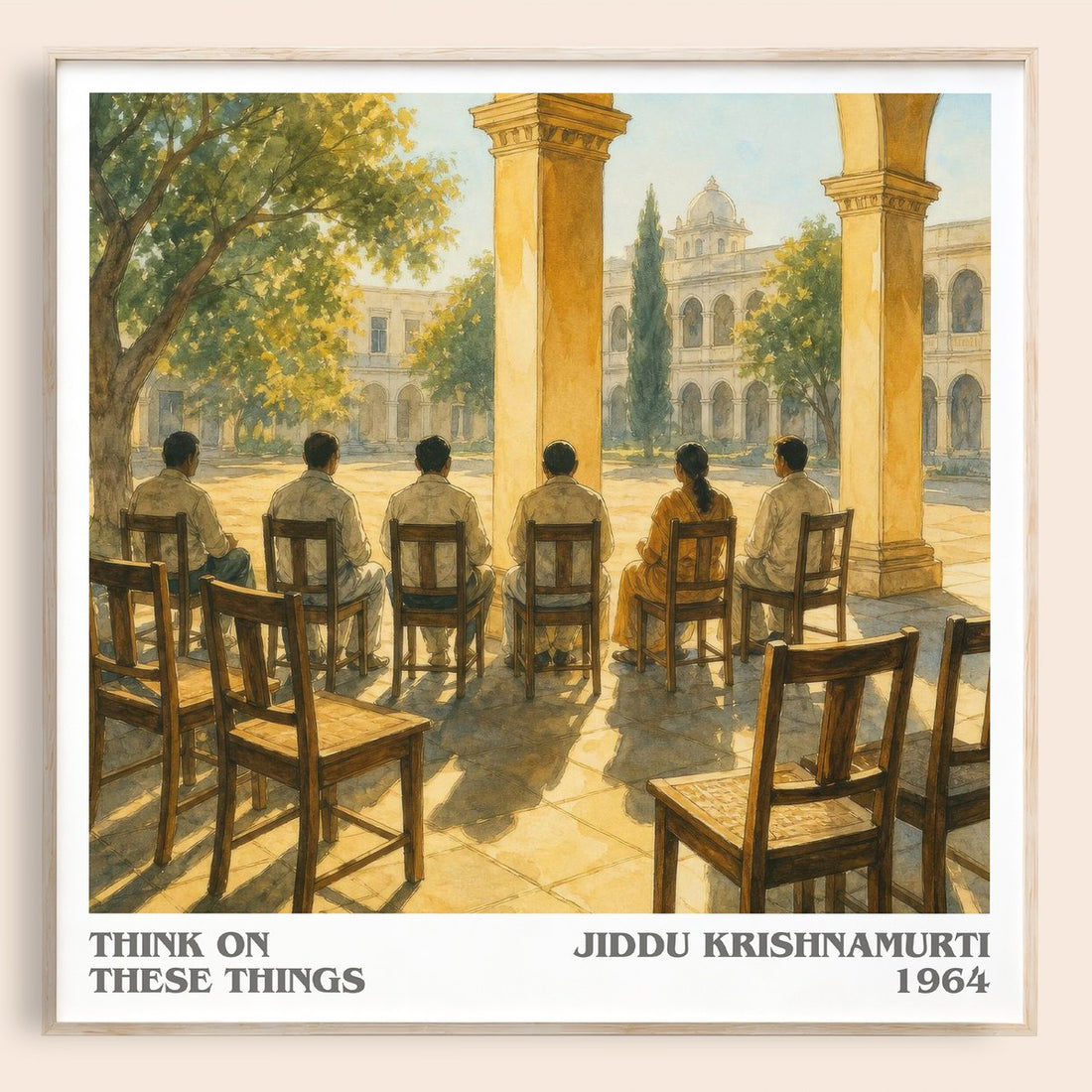 Think on These Things literary book poster by Jiddu Krishnamurti – framed literary art print