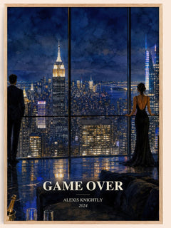 Game Over watercolour book poster by Alexis Knightly – framed literary art print