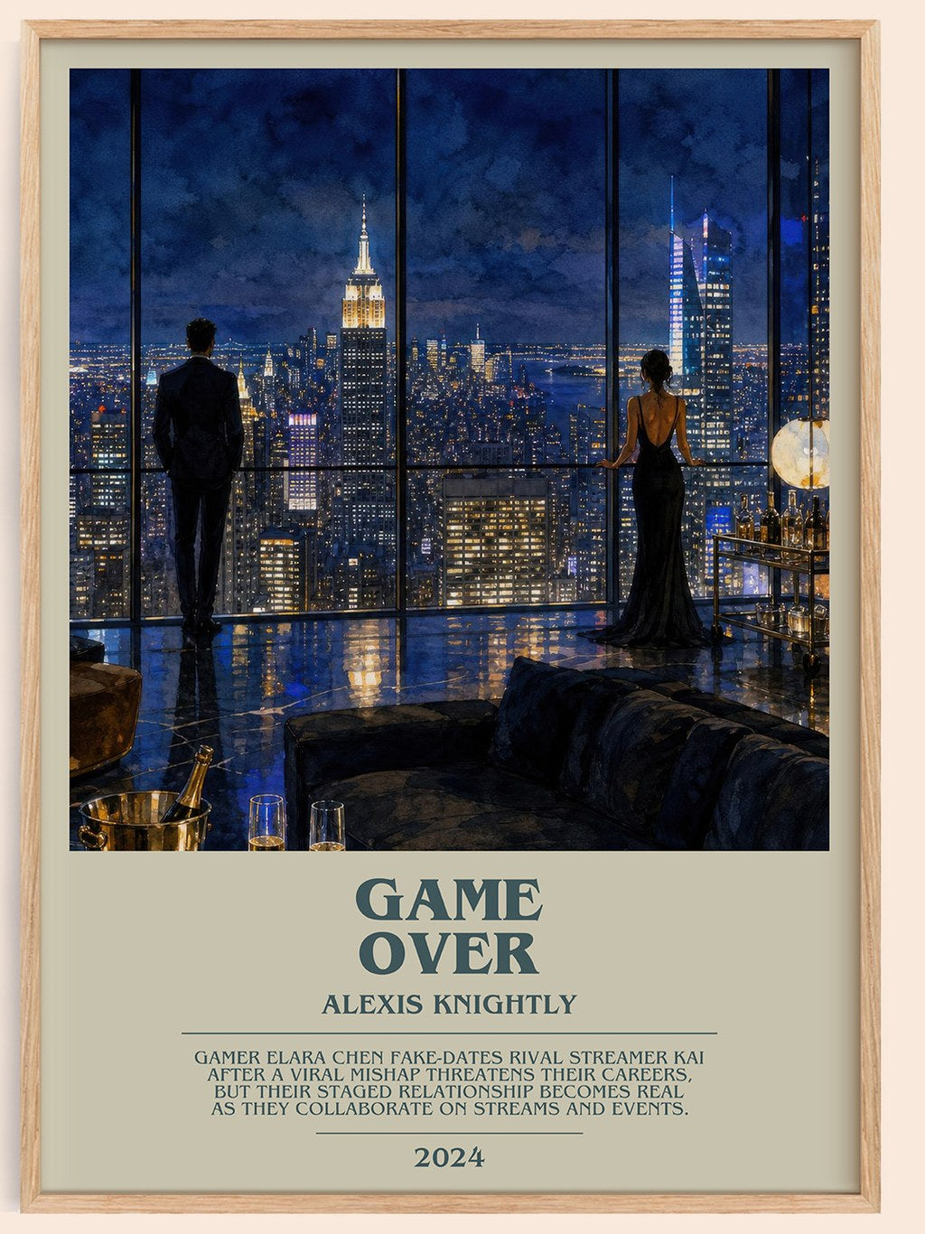 Game Over bookish book poster by Alexis Knightly – framed literary art print