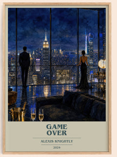 Game Over book cover book poster by Alexis Knightly – framed literary art print