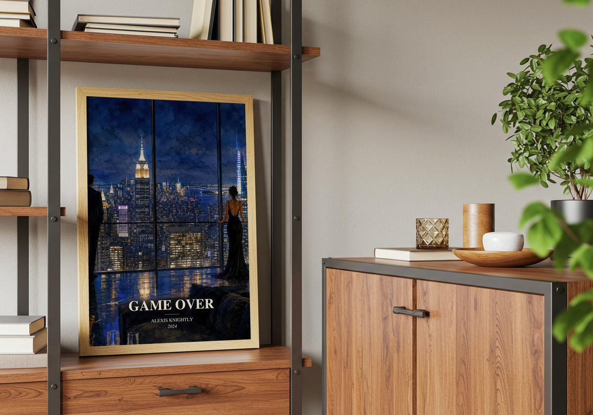 Game Over book watercolour illustration paper finish options – matte satin gloss