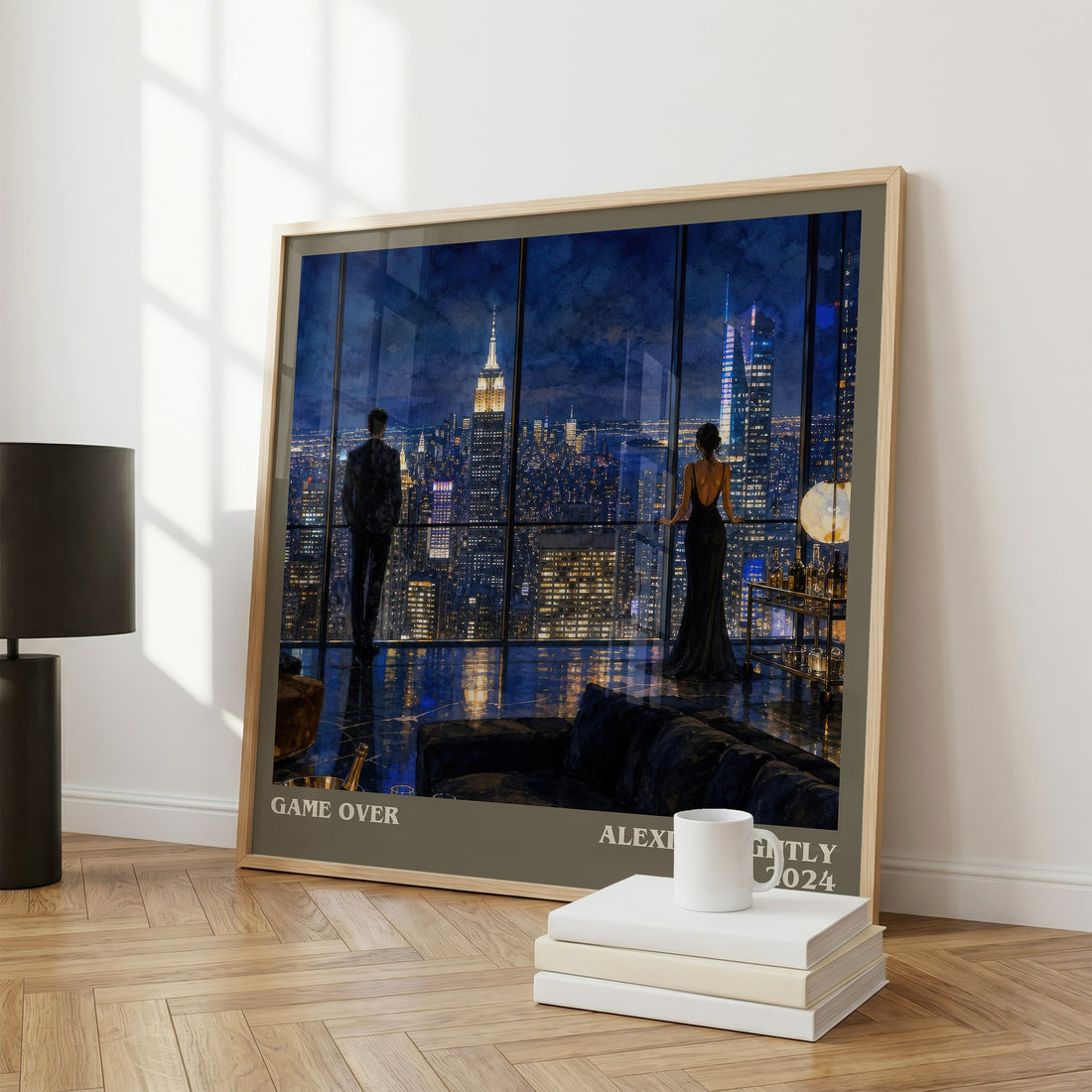 Game Over literary print framed by window – literary home decor