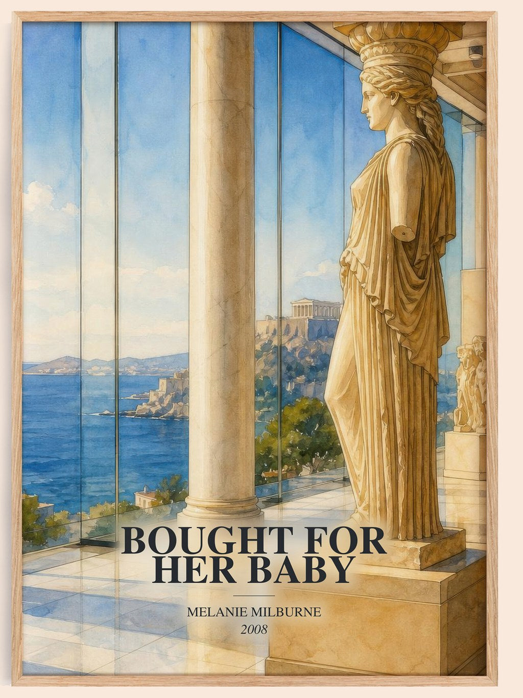 Bought For Her Baby watercolour book poster by Melanie Milburne – framed literary art print