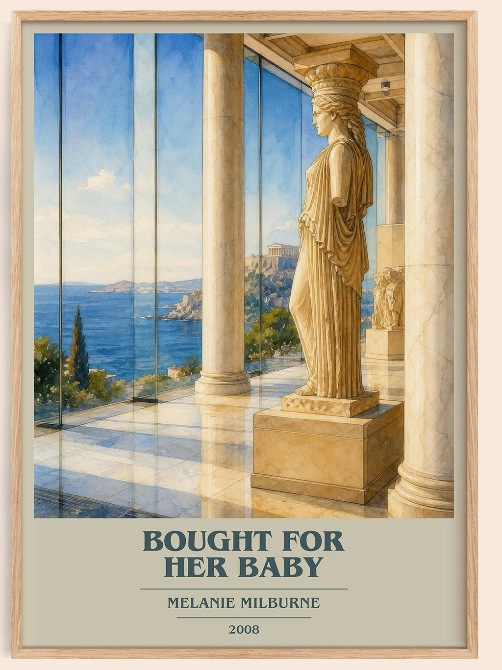 Bought For Her Baby book cover book poster by Melanie Milburne – framed literary art print