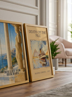 Bought For Her Baby watercolour print framed by window – literary home decor