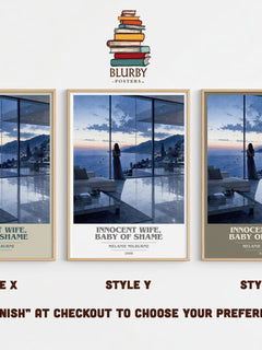 Innocent Wife, Baby of Shame book cover print in frame leaning in hallway – romance wall art