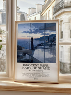 Innocent Wife, Baby of Shame bookish poster colour and style options – Melanie Milburne book art
