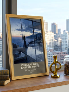 Innocent Wife, Baby of Shame book cover print framed by window – literary home decor