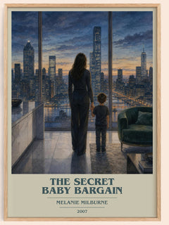The Secret Baby Bargain book cover book poster by Melanie Milburne – framed literary art print