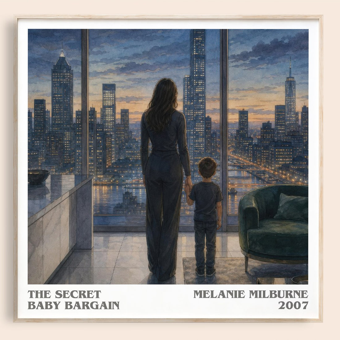 The Secret Baby Bargain literary book poster by Melanie Milburne – framed literary art print