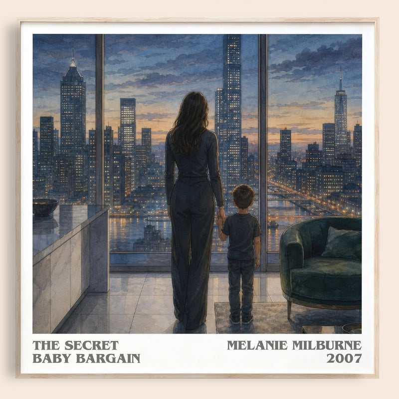 The Secret Baby Bargain literary book poster by Melanie Milburne – framed literary art print