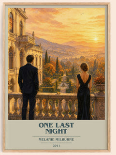 One Last Night book cover book poster by Melanie Milburne – framed literary art print