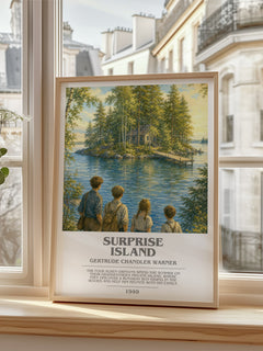 Surprise Island bookish poster colour and style options – Gertrude Chandler Warner book art