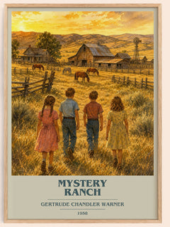 Mystery Ranch book cover book poster by Gertrude Chandler Warner – framed literary art print