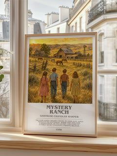 Mystery Ranch bookish poster colour and style options – Gertrude Chandler Warner book art
