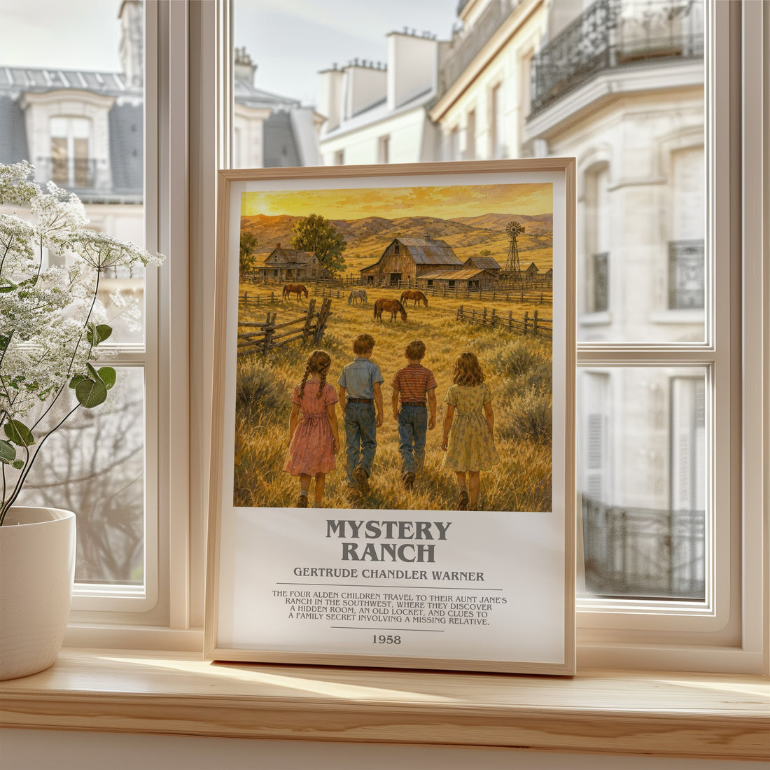 Mystery Ranch bookish poster colour and style options – Gertrude Chandler Warner book art