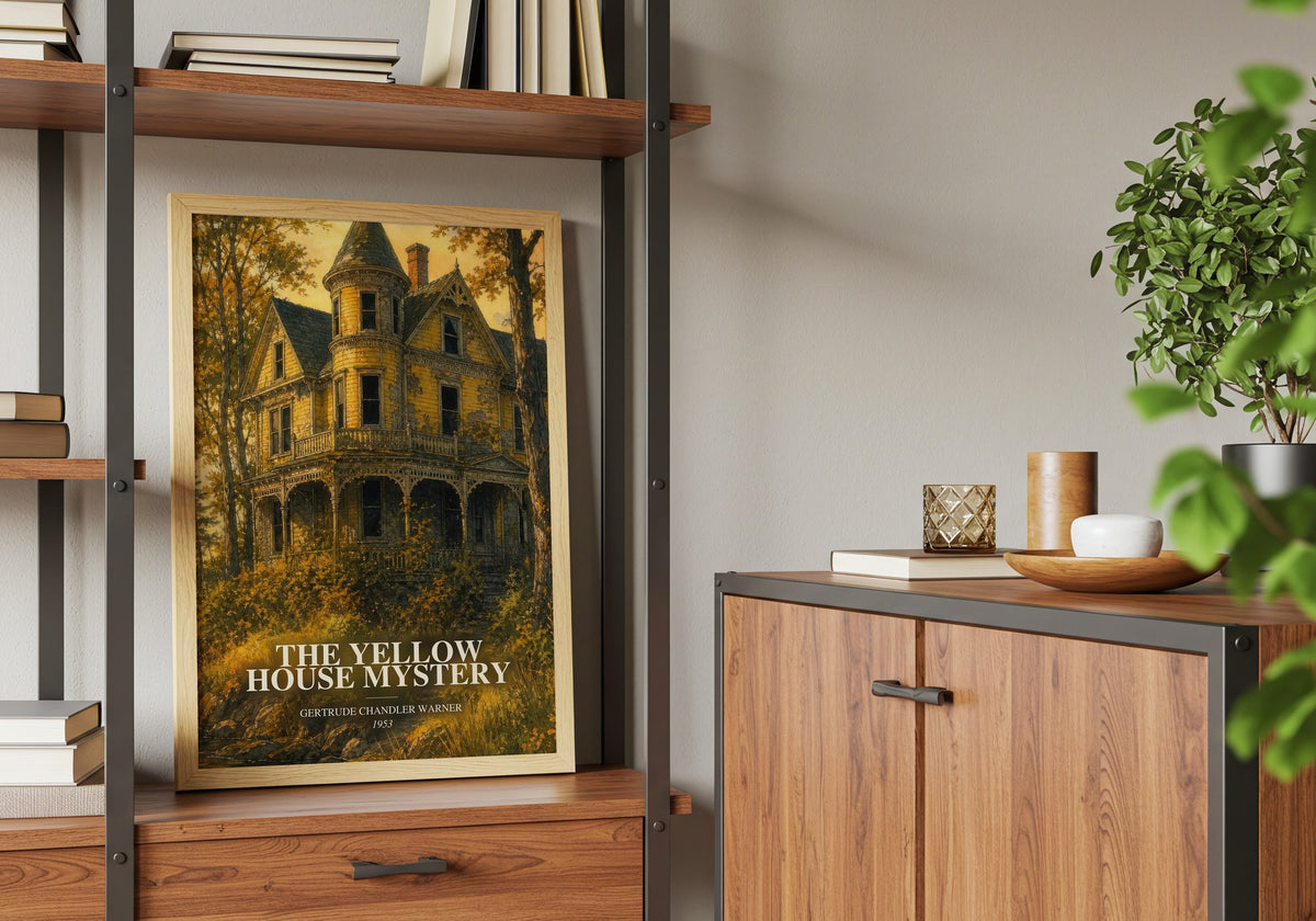 The Yellow House Mystery book watercolour illustration paper finish options – matte satin gloss