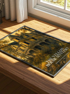 The Yellow House Mystery watercolour book poster framed on wall – childrens wall art