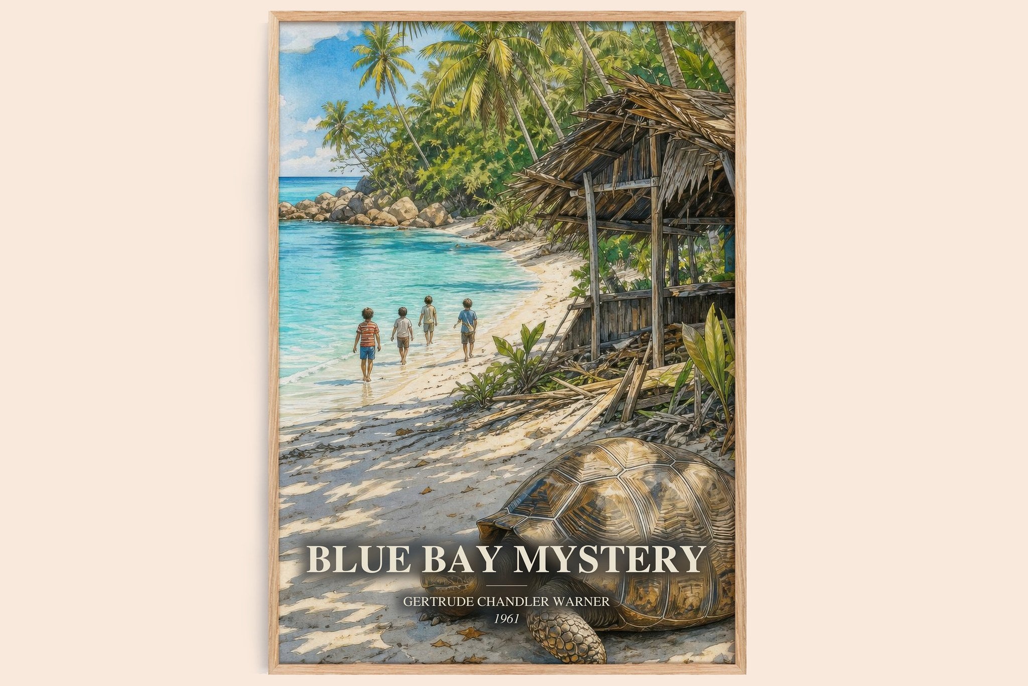Blue Bay Mystery Book Watercolour Illustration by G. Warner