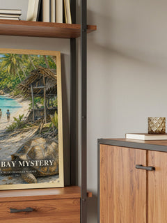 Blue Bay Mystery book watercolour illustration paper finish options – matte satin gloss