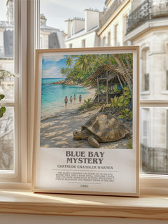 Blue Bay Mystery bookish poster colour and style options – Gertrude Chandler Warner book art