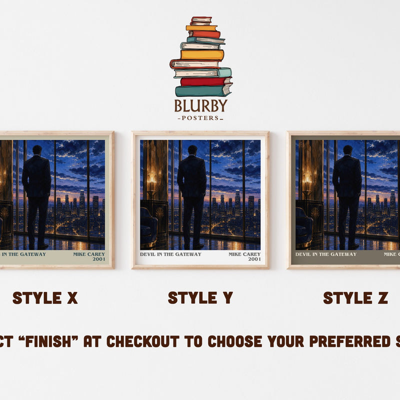 Devil in the Gateway literary print in frame leaning in hallway – horror wall art