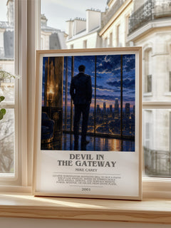 Devil in the Gateway Bookish Wall Art by Mike Carey – framed print by a bright window